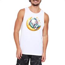 Camiseta Regata Cute Coelho dormindo na Lua