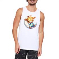 Camiseta Regata Cute Girafa dormindo na Lua
