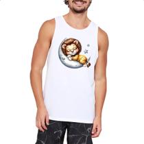 Camiseta Regata Cute Leao dormindo na Lua