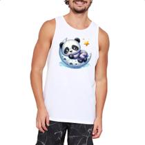 Camiseta Regata Cute Panda dormindo na Lua