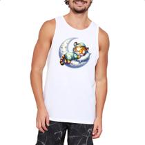 Camiseta Regata Cute Tigre dormindo na Lua