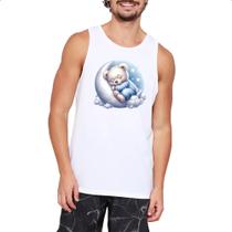 Camiseta Regata Cute Urso Polar dormindo na Lua Camiseta Regata Cute Urso Polar dormindo na Lua
