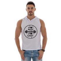 Camiseta Regata De Academia Com Capuz Leve E Confortavel No Pain No Gain