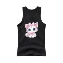 Camiseta Regata De Algodão Sem Mangas Para Meninas Com Estampa De Coruja Fofa, Camiseta Esportiva De