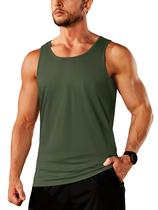 Camiseta regata de algodão TACVASEN para homens, sem mangas, verde militar Camiseta regata de algodão TACVASEN para homens, sem mangas, verde militar