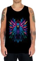 Camiseta Regata de Pavão Colorido Neon Vetor 14