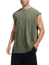 Camiseta regata de treino para homens sem mangas Gym Vintage