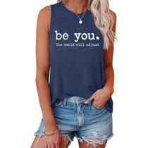 Camiseta regata Deyaidy Graphic Funny Be You The World Will Adjust