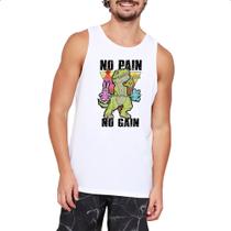 Camiseta Regata Dinossauro No Pain No Gain