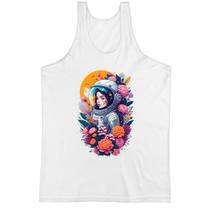 Camiseta Regata Diva Astronaulta Flores espaciais Camiseta Regata Diva Astronaulta Flores espaciais