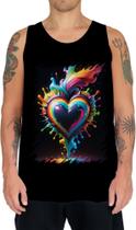 Camiseta Regata do Orgulho LGBT Coração Amor 11