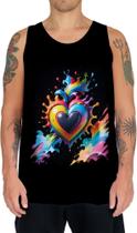 Camiseta Regata do Orgulho LGBT Coração Amor 12