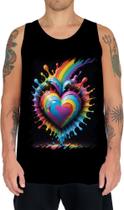 Camiseta Regata do Orgulho LGBT Coração Amor 18