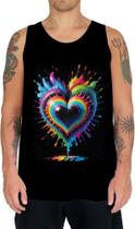 Camiseta Regata do Orgulho LGBT Coração Amor 20