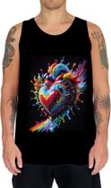 Camiseta Regata do Orgulho LGBT Coração Amor 21