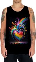 Camiseta Regata do Orgulho LGBT Coração Amor 7