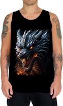 Camiseta Regata Dragão Dragon Chamas Infernal Fogo 8 Camiseta Regata Dragão Dragon Chamas Infernal Fogo 8