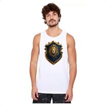 Camiseta Regata Escudo dourado leao de juda Camiseta Regata Escudo dourado leao de juda