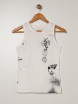 Camiseta Regata Estampada Juvenil Para Menino- OFF WHITE Camiseta Regata Estampada Juvenil Para Menino- OFF WHITE