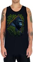 Camiseta Regata Estampada Primata Gorila Selva Africa HD 1