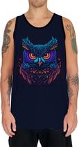 Camiseta Regata Estampada T-shirt Face Coruja Neon Ave 1 Camiseta Regata Estampada T-shirt Face Coruja Neon Ave 1