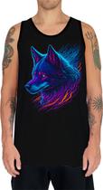 Camiseta Regata Estampada T-shirt Face Lobo Neon Canino 1