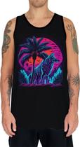 Camiseta Regata Estampada T-shirt Face Lobo Neon Canino 2 Camiseta Regata Estampada T-shirt Face Lobo Neon Canino 2