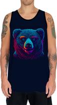 Camiseta Regata Estampada T-shirt Face Urso Neon Moda 1