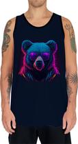 Camiseta Regata Estampada T-shirt Face Urso Neon Moda 2