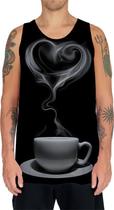 Camiseta Regata Estampas Eu amo Café Coffee Grãos Arte HD 18