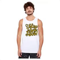 Camiseta Regata Feliz ano novo escrita dourada