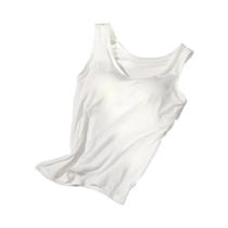 Camiseta Regata Feminina Acolchoada Com Sutiã Embutido, Cor Sólida, Casual, 2023