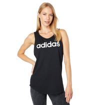 Camiseta regata feminina adidas Linear preta/branca tamanho L