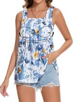 Camiseta regata feminina ANYFITTING, folgada, com estampa floral Camiseta regata feminina ANYFITTING, folgada, com estampa floral