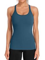 Camiseta regata feminina ATTRACO com sutiã embutido azul marinho