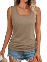 Camiseta regata feminina AUTOMET 2025, verão, sem mangas, cáqui Camiseta regata feminina AUTOMET 2025, verão, sem mangas, cáqui