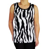 Camiseta Regata Feminina Básica Peças Sortidas Costas em Preto Suplex Light Pp ao Plus Size