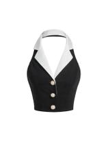 Camiseta regata feminina BEAUDRM Colorblock sem mangas, preta, tamanho L Camiseta regata feminina BEAUDRM Colorblock sem mangas, preta, tamanho L