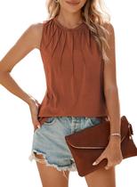 Camiseta regata feminina BLENCOT, marrom de verão, tamanho XXL Camiseta regata feminina BLENCOT, marrom de verão, tamanho XXL