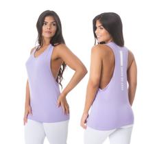 Camiseta Regata Feminina Cavada Academia Power Emotion Lilas