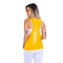 Camiseta Regata Feminina Cavada Trainning Mostarda Camiseta Regata Feminina Cavada Trainning Mostarda
