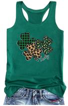 Camiseta regata feminina CHUNTIANRAN St. Patrick's Day Shamrock verde