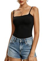 Camiseta regata feminina CORSKI com forro duplo com alça espaguete preta Camiseta regata feminina CORSKI com forro duplo com alça espaguete preta
