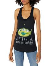 Camiseta regata feminina Disney Pixar Toy Story Alien Believe com estampa nadador, preta, grande EUA