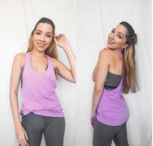 Camiseta Regata Feminina Dri fit Cavada Rosa Roupa Fitness