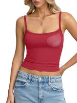 Camiseta regata feminina EasyGala 2026, estante acolchoada, vermelha, tamanho L