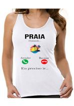 Camiseta regata feminina férias praia chama viagem