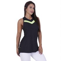 Camiseta regata feminina fitness recortes tapa bumbum orbis