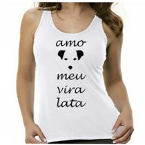 Camiseta regata feminina mãe de pet amo vira lata cachorro