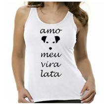 Camiseta regata feminina mãe de pet amo vira lata cachorro